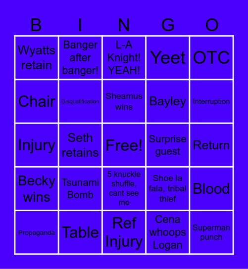 Clash in Paris - WWE - 2025 Bingo Card