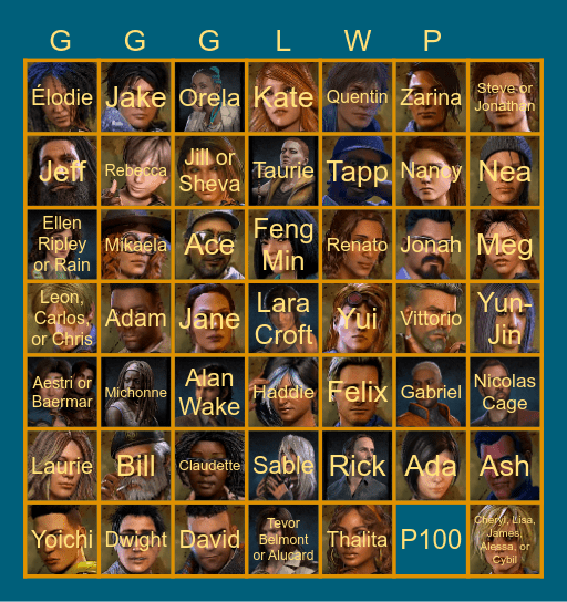 KiazRell's Twitch Stream Dead by Daylight Survivor (to Grimes) Bingo Card