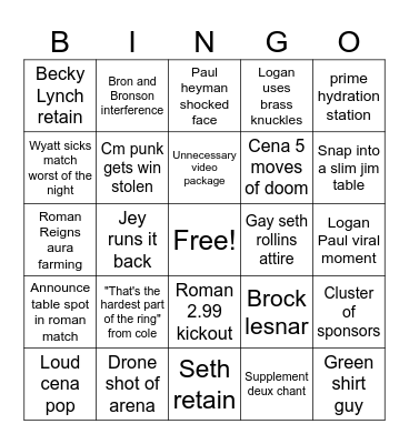 Clash in Paris Bingo Card