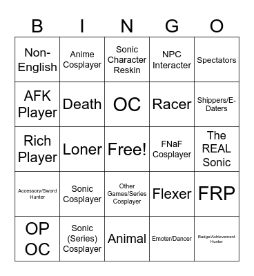 Pulse RP Bingo Card
