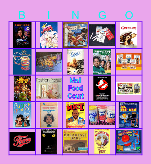 BLAST FROM THE PAST Bingo Card
