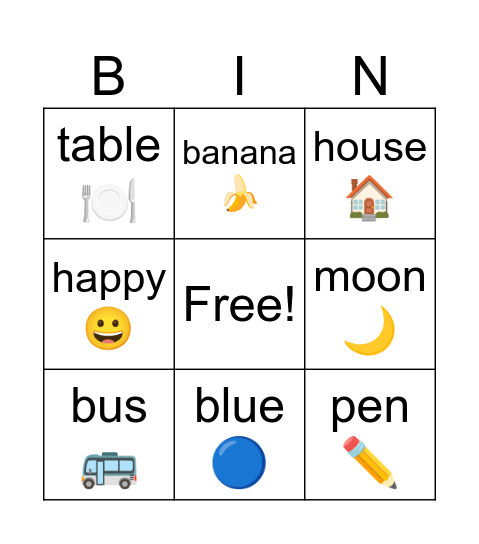 intro card Bingo Card