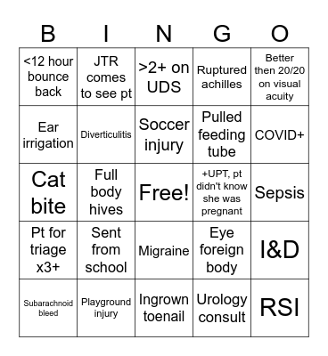 September Bingo Card