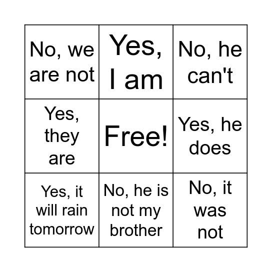 BINGO Card