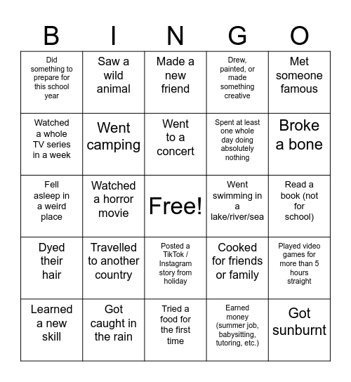 Find someone who... Bingo Card