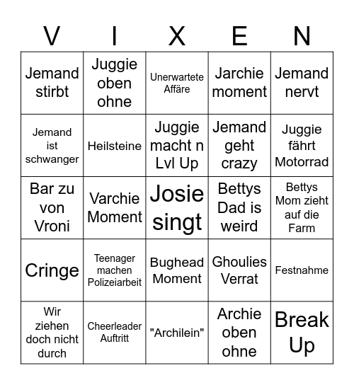 Rivi gucki Bingo Card