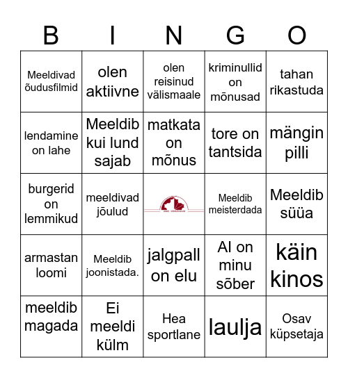Saame tuttavaks Bingo Card