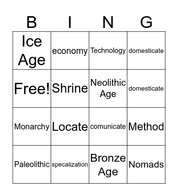 ~(-3-)~Chapter 3 Lesson 1-2~(-3-)~ Bingo Card