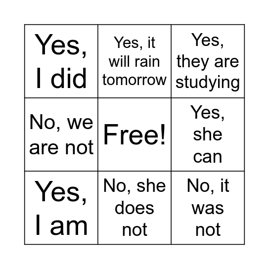 BINGO Card