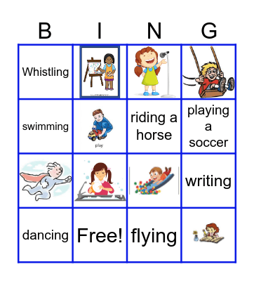 Verbs I Bingo Card