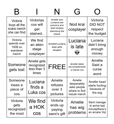 OCC BINGO!! Bingo Card