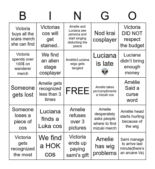 OCC BINGO!! Bingo Card