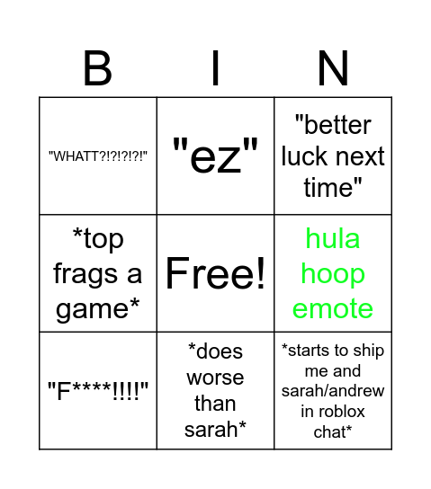 andrewvsd Bingo Card