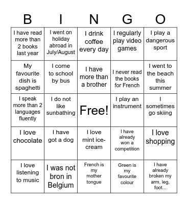 Back to school! Bingo Card