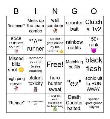 The Storngest Battel Bawls Bingo Card