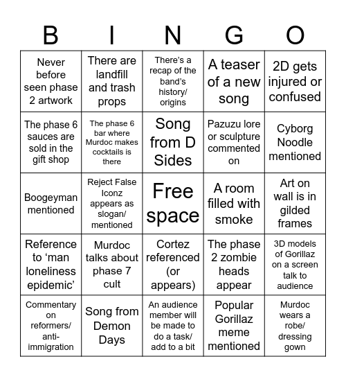 House of Kong Exhibit Blind Bingo Card