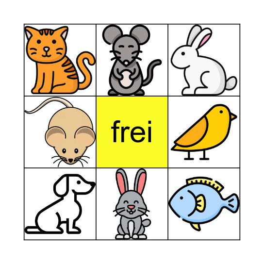 Haustiere Bingo Card