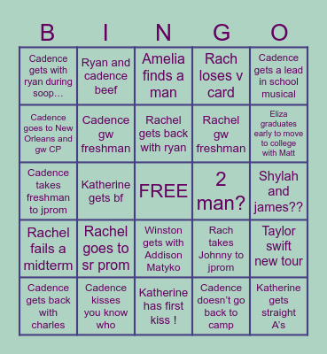 Jr year bingo! Bingo Card
