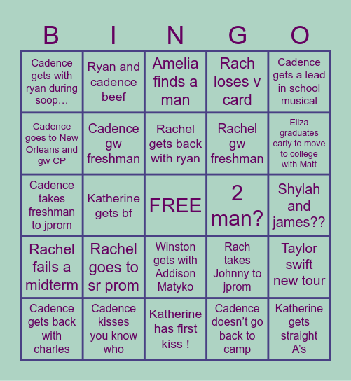 Jr year bingo! Bingo Card