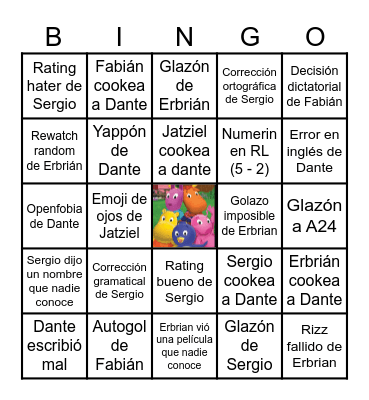Bingo Backyardigan Bingo Card