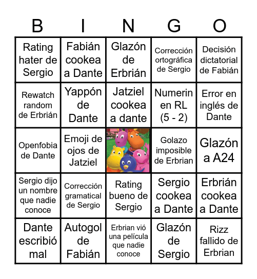 Bingo Backyardigan Bingo Card