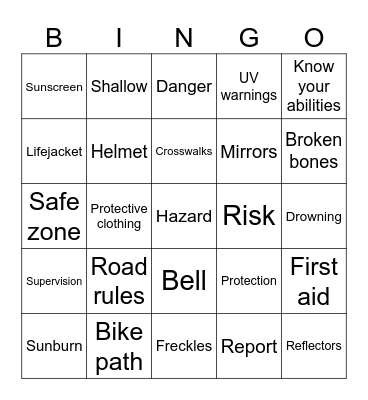 Safety Bingo Card