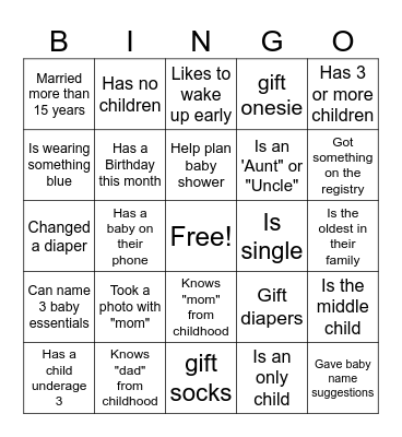 Oh SpongeBaby! Bingo Card