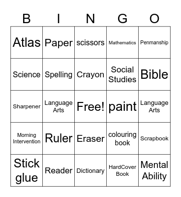 P.H.P.S Orientation Bingo Card