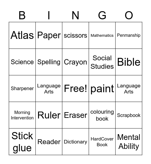 P.H.P.S Orientation Bingo Card