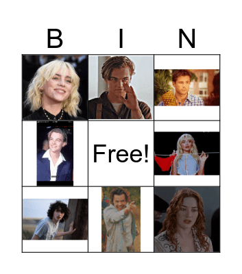 My celebrity crushes Bingo Card