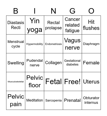 WHAES Bingo Card