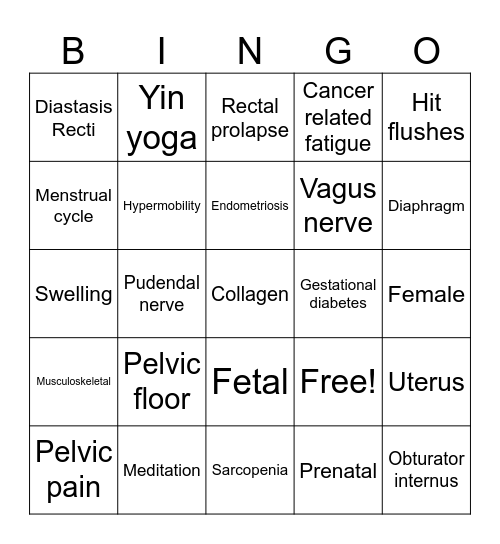 WHAES Bingo Card