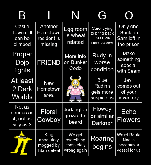 CH5 Early Bingo Card