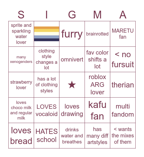me bingo cuz y not Bingo Card