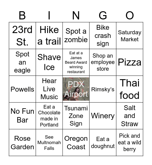 Portlandia Bingo Card