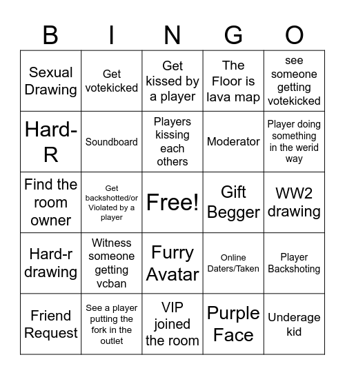 Rec Room Bingo (The Black Cat Edition) Bingo Card