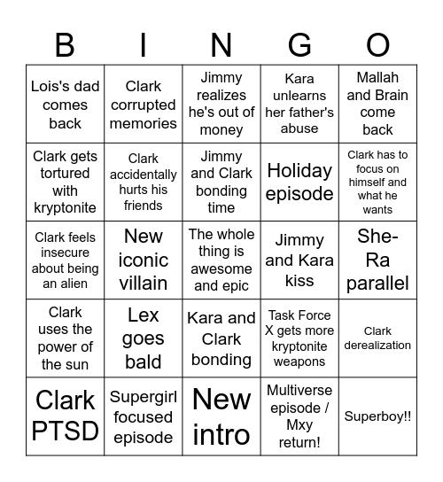 MAWS season 3 bingo Card