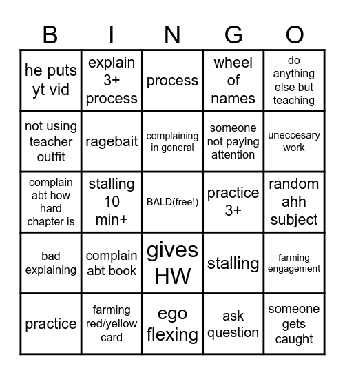 D*CKHEAD VIGREL Bingo Card