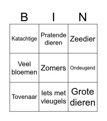 Hachette van Alles Bingo Card