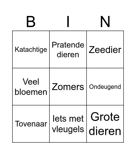 Hachette van Alles Bingo Card