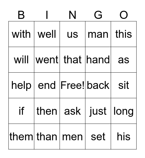 Week of November 14 Bingo Card