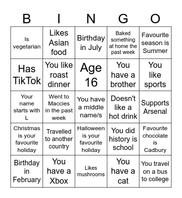 Bingo Card