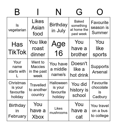 Bingo Card