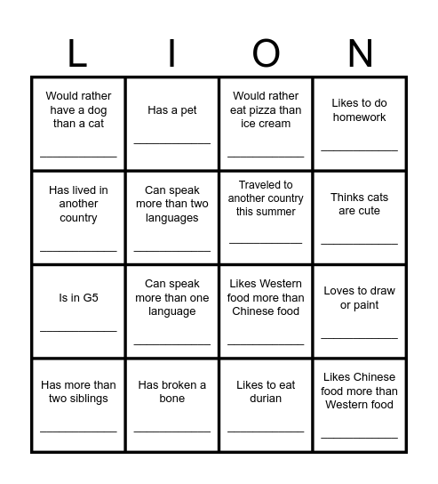 Welcome Bingo Game Bingo Card