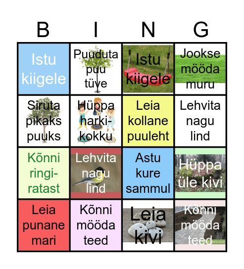Liikumine õues - bingo! Bingo Card
