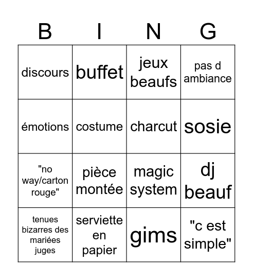 LUCIE Bingo Card