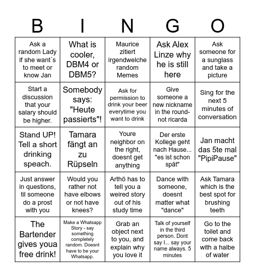 Weizen Heizen, BINGO! Bingo Card