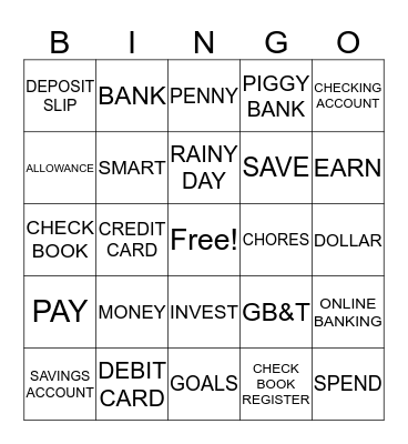 SAVING Bingo Card