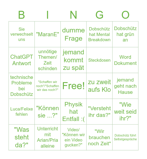 Bio - Bingo Card