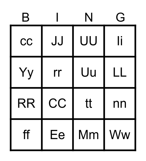 Genetica Bingo Card